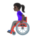 👩🏿‍🦽 woman in manual wheelchair: dark skin tone display on Google